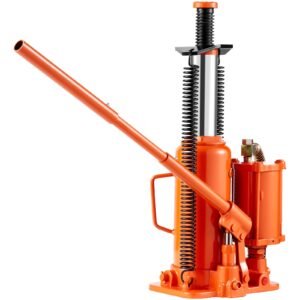 Air Hydraulic Bottle Jack, 12 Ton/26455 lbs Pneumatic Hydraulic Bottle Jack with 10.43''-19.88'' Lifting Range & Manual Hand Pump, for Pickup, Truck, RV, Auto Repair, Industrial Engineering