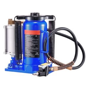 Air Hydraulic Bottle Jack, 20 Ton (44092 lbs) Capacity, 10.2-19.5 Inch Lifting Range, Pneumatic/Manual Heavy Duty Welded Bottle Jack with Pump for Car, SUV, Pickup, Truck, RV, Auto Repair, Blue