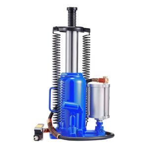 air hydraulic bottle jack, 20 ton (44092 lbs) capacity, 10.2 19.5 inch lifting range, pneumatic/manual heavy duty welded bottle jack with pump for car, suv, pickup, truck, rv, auto repair, blue