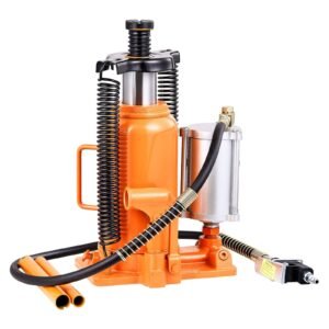 air hydraulic bottle jack, 20 ton (44092 lbs) capacity, 10.2 19.5 inch lifting range, pneumatic/manual heavy duty welded bottle jack with pump for car, suv, pickup, truck, rv auto repair, orange
