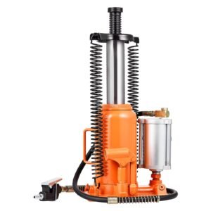 air hydraulic bottle jack, 20 ton (44092 lbs) capacity, 10.2 19.5 inch lifting range, pneumatic/manual heavy duty welded bottle jack with pump for car, suv, pickup, truck, rv auto repair, orange