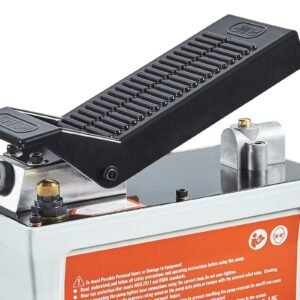 air hydraulic pump, 10,000 psi 1/2 gal reservoir, npt 3/8" oil outlet, npt 1/4" inlet, 6.6 ft pipe, foot actuated hydraulic pump air treadle for auto body frame machines and pulling post, gray