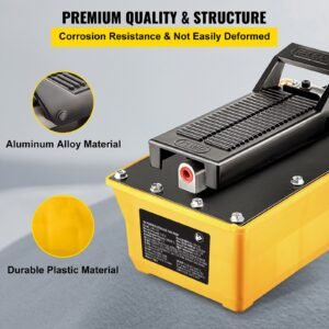 air hydraulic pump, 10,000 psi hydraulic foot pump, 0.6 gal reservoir foot operated air/hydraulic pump, with hose and spray gun for heavy machinery rigging, auto repair, auto body frame machines