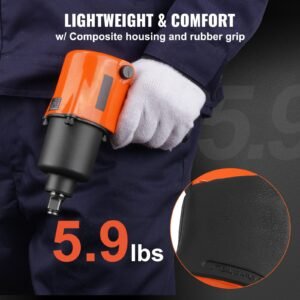 air impact wrench, 1/2" drive air impact gun up to 880ft lbs nut busting torque, 7500rpm lightweight pneumatic tool for auto repairs and maintenance