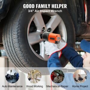 air impact wrench, 3/4 inch drive air impact gun, up to 1870ft lbs nut busting torque, composite pneumatic impact wrench for auto repairs and maintenance heavy duty