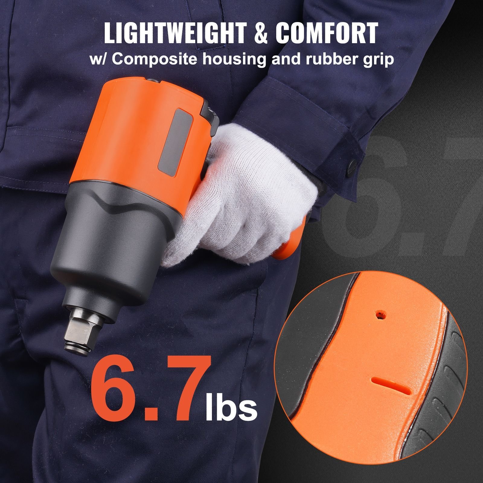 air impact wrench, 3/4 inch drive air impact gun, up to 1870ft lbs nut busting torque, composite pneumatic impact wrench for auto repairs and maintenance heavy duty