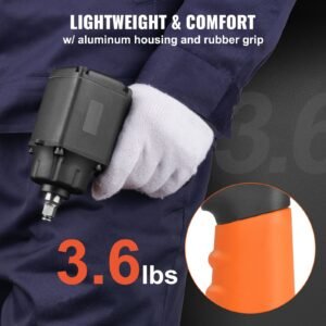 air impact wrench, 3/8 inch drive air impact gun, up to 690ft lbs nut busting torque, lightweight pneumatic impact wrench for auto repairs and maintenance