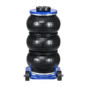 air jack, 3 ton/6613 lbs triple bag air jack, airbag with six steel pipes, lift up to 17.7 inch/450 mm, 1 6 s fast lifting pneumatic with long handle & rubber pad for cars, suvs, pickup trucks