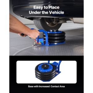 air jack, 3 ton/6613 lbs triple bag air jack, airbag with six steel pipes, lift up to 17.7 inch/450 mm, 1 6 s fast lifting pneumatic with short handles for car, suv, pickup truck repair, garage