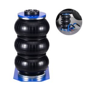 air jack, 3 ton/6613 lbs triple bag air jack, airbag with six steel pipes, lift up to 17.7 inch/450 mm, 1 6 s fast lifting pneumatic with short handles for car, suv, pickup truck repair, garage