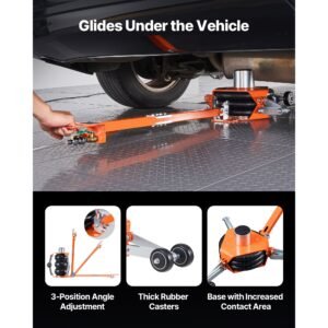 air jack, 3 ton/6613 lbs triple bag air jack, airbag with support rod, lift up to 18.5 inch with heightened column & adjustable handle, 1 6 s fast lifting pneumatic for car, suv, pickup truck