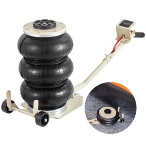 air jack, 3t / 6600 lbs triple bag air jack, airbag jack with six steel pipes, lift up to 17.7 inch/450 mm, 3 5 s fast lifting pneumatic jack, with long handles for car, garage, repair