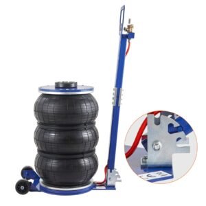 Air Jack, 5 Ton/11000 lbs Triple Bag Air Jack, Airbag Jack with Six Steel Pipes, Lift up to 18.5 inch/470 mm, 3-5 s Fast Lifting Pneumatic Jack, with Adjustable Handle for Car, Garage, Repair