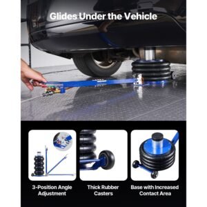 air jack, 6 ton/13227 lbs airbag jack, lift up to 26.5 inch with heightened column, adjustable handle & thick rubber pad, 2 5 s fast lifting pneumatic for car, suv, pickup truck repair, garage