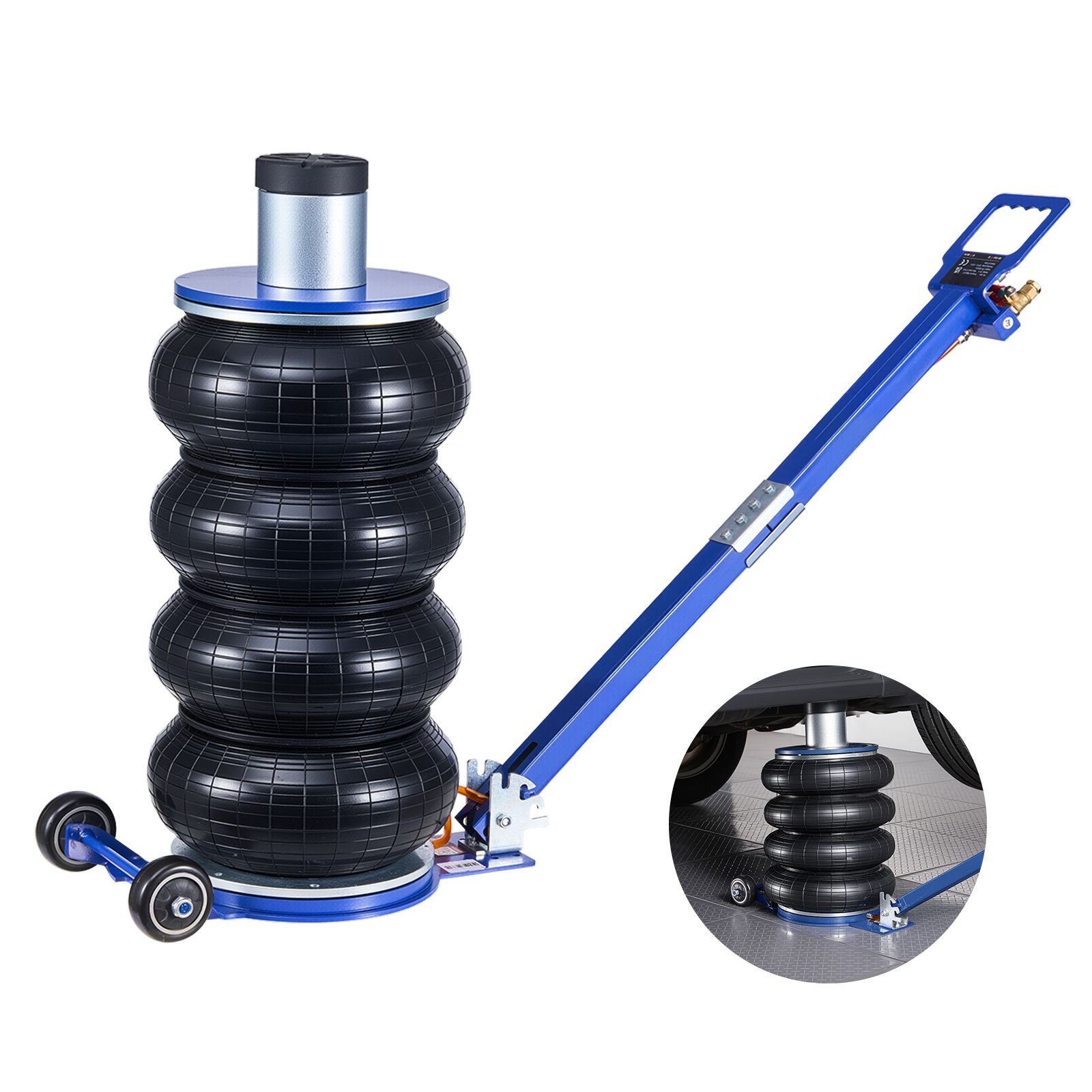 air jack, 6 ton/13227 lbs airbag jack, lift up to 26.5 inch with heightened column, adjustable handle & thick rubber pad, 2 5 s fast lifting pneumatic for car, suv, pickup truck repair, garage