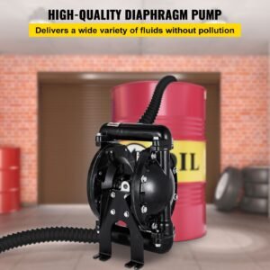 Air-Operated Double Diaphragm Pump 1 inch Inlet Outlet Aluminum 24 GPM Max 120PSI for Industrial Use
