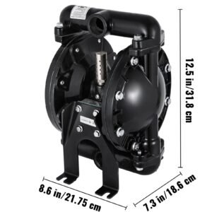 air operated double diaphragm pump 1 inch inlet outlet aluminum 35 gpm max 120psi, nitrile diaphragm, qby4 25l 1inch 35