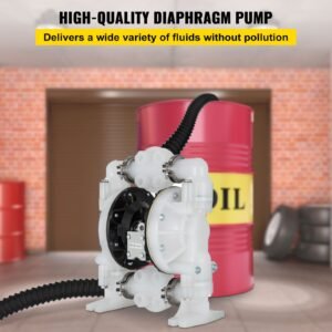 air operated double diaphragm pump 1 inch inlet/outlet 30gpm polypropylene max 120psi for chemical and industrial use