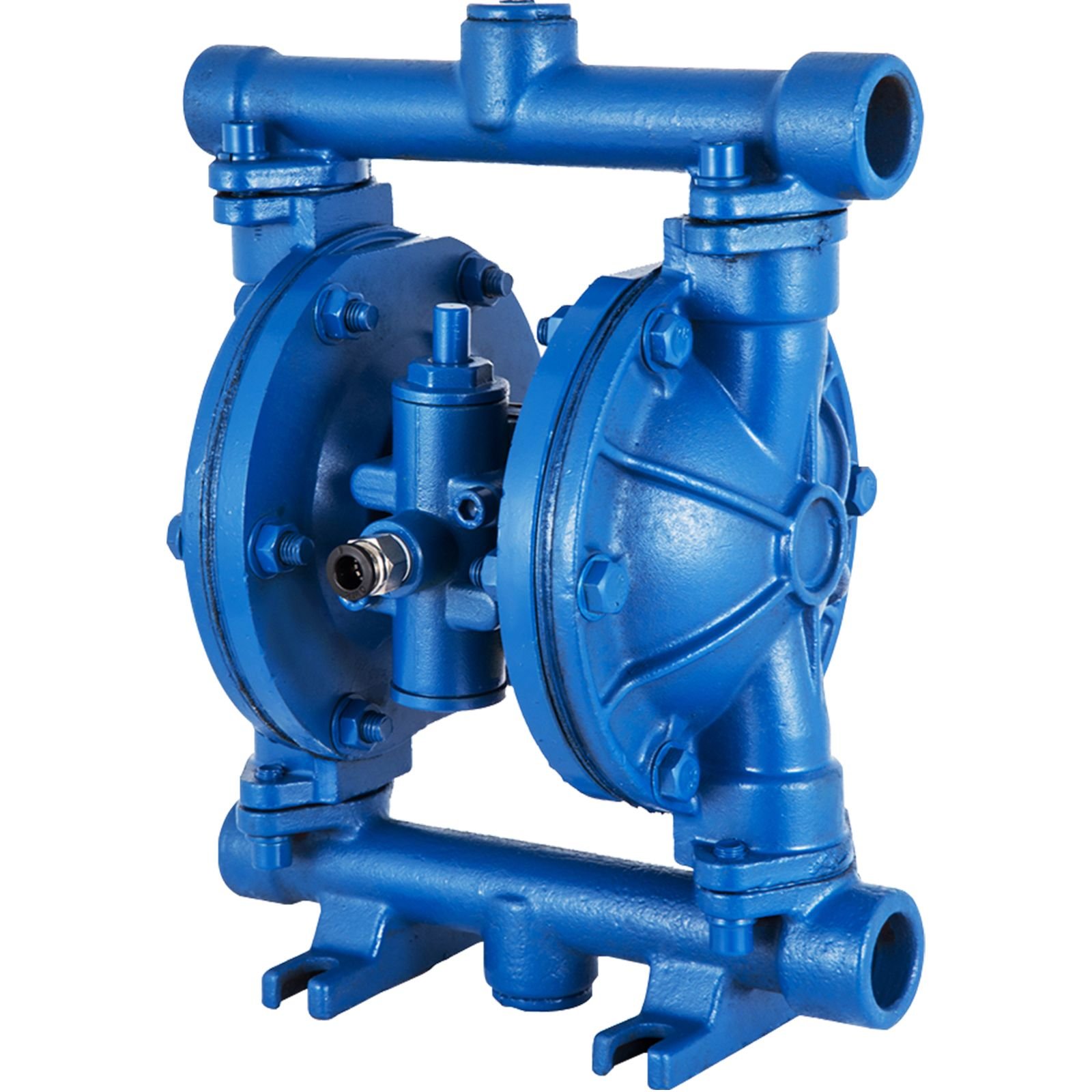 air operated double diaphragm pump, 1/2 in inlet & outlet, cast iron body, 3 gpm & max 90 psi, nitrile diaphragm pneumatic transfer pump for petroleum, diesel, oil & low viscosity fluids