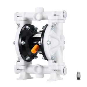 Air Operated Double Diaphragm Pump, 4.4 GPM, 1-1/2 inch Inlet & Outlet Pneumatic Waste Oil Transfer Pump, Max 100 PSI, Polypropylene Body, Air-Operated for Diesel, Grease, Kerosene, Gasoline