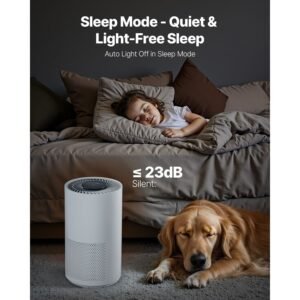 air purifier, h13 hepa layer, 1200 ft²/h smart air purifier with speed control & child lock guard, efficient air cleaner with convenient touch panel & 23 db sleep mode, fit for home & office