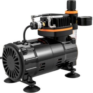 airbrush ensemble, expert airbrush kit with compressor, multi use dual action gravity feed airbrush system for art, nails, cookies, tattoos