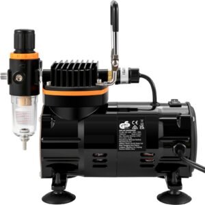 airbrush ensemble, expert airbrush kit with compressor, multi use dual action gravity feed airbrush system for art, nails, cookies, tattoos
