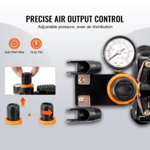 airbrush kit, dual fan air compressor professional airbrushing system kit with 3 airbrushes, holder, color mixing wheel, cleaning brush set, air brush set for art nail cookie tattoo makeup cake