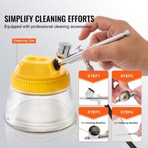 airbrush kit, dual fan air compressor professional airbrushing system kit with 3 airbrushes, holder, color mixing wheel, cleaning brush set, air brush set for art nail cookie tattoo makeup cake