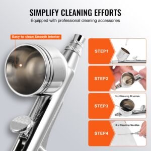 airbrush kit, dual fan air tank compressor system kit with 3.5l air storage tank, air brush set with 0.3 mm tip airbrush, holder, color mixing wheel, cleaning brush set, art nail cookie tattoo
