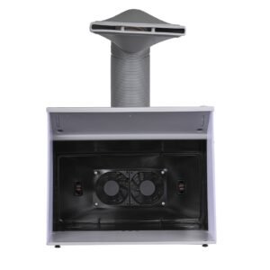 airbrush spray booth, portable hobby airbrush paint spray booth kit with 4 led light, powerful dual exhaust fans, turntable and 6 ft extension hose, for painting models, arts, crafts, cakes