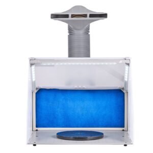 Airbrush Spray Booth, Portable Hobby Airbrush Paint Spray Booth Kit with LED Lights, Exhaust Fan and Exhaust Extension Hose, Airbrush Paint Booth for Painting Models, Arts, Crafts, Cakes