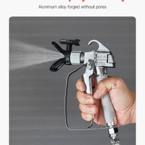 airless paint spray gun, 3600psi high pressure airless paint sprayer gun with 517 tip, swivel joint airless spray gun kit with filters, cleaning needle and brush, for airless spraying machine