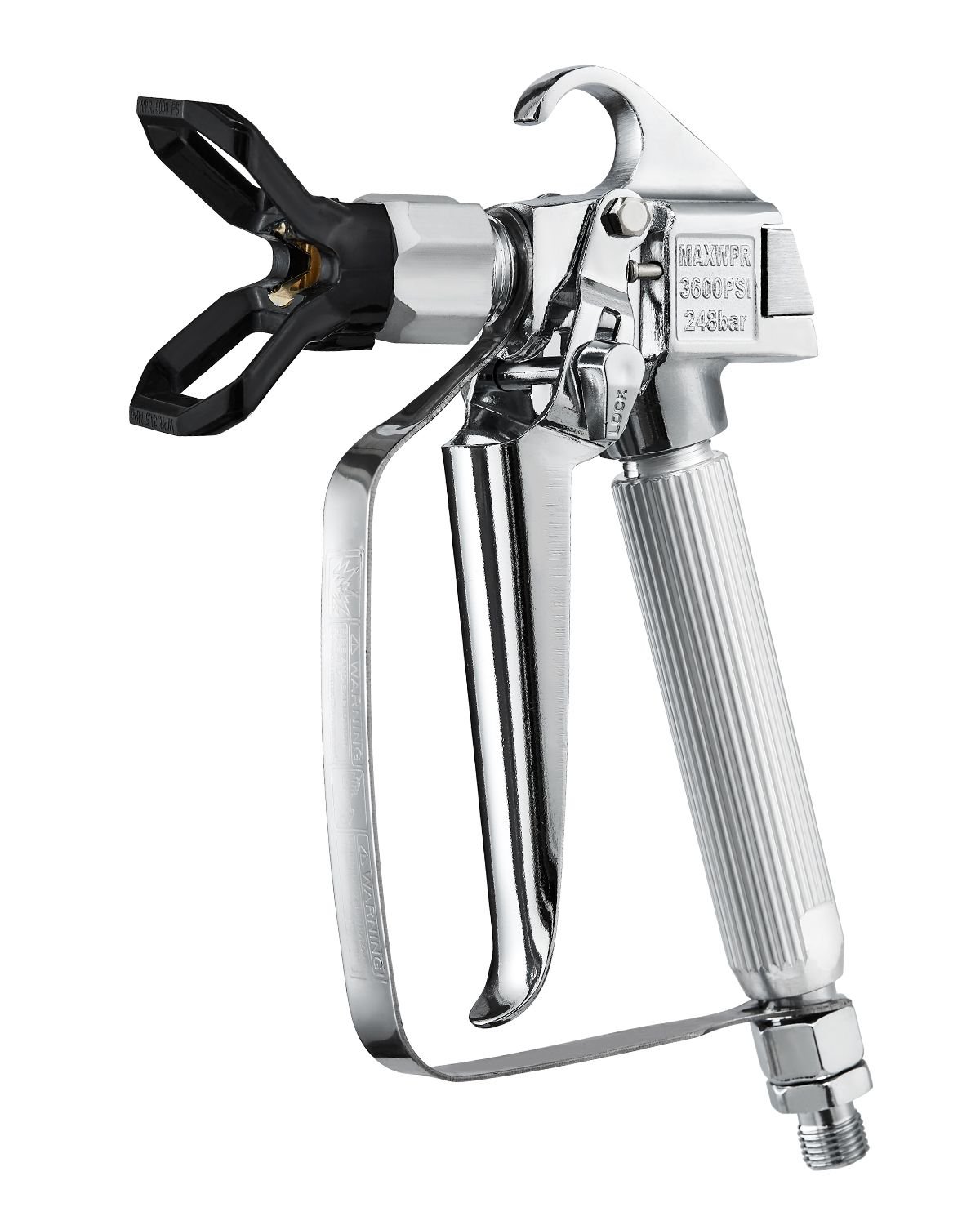 airless paint spray gun, 3600psi high pressure airless paint sprayer gun with 517 tip, swivel joint airless spray gun kit with filters, cleaning needle and brush, for airless spraying machine