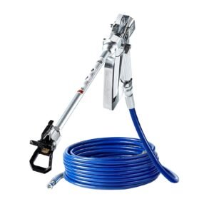 airless paint spray gun and hose kit, 3600psi high pressure paint sprayer hose set with 5 tips, 211, 315, 417, 517, 623, swivel joint airless spray gun kit with filters, hose and extension rods