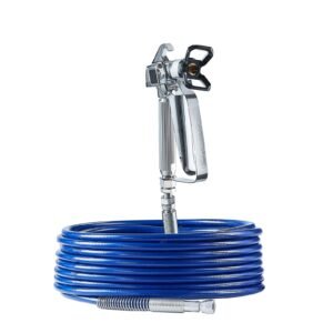 airless paint spray gun and hose kit, 3600psi high pressure paint sprayer hose set with 5 tips, 211, 315, 417, 517, 623, swivel joint airless spray gun kit with filters, hose and extension rods