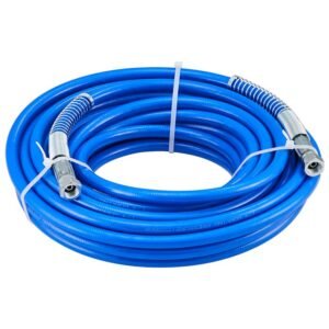 airless paint spray hose kit, 50ft 3600 psi high pressure fiber tube with 8 inch extension rod pole, including 517 tip and tip guard, 1/4" swivel joint for homes buildings decks or fences