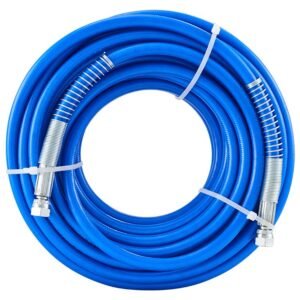 airless paint spray hose kit, 50ft 3600 psi high pressure fiber tube with 8 inch extension rod pole, including 517 tip and tip guard, 1/4" swivel joint for homes buildings decks or fences