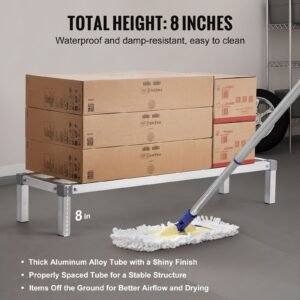 aluminum dunnage rack, 48' x 14' commercial food floor rack, 8' off the floor, 1000 lbs capacity all welded aluminum storage rack, for storage in restaurants, kitchens, garages and vehicles