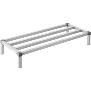 aluminum dunnage rack, 48' x 20' commercial food floor rack, 8' off the floor, 1000 lbs capacity all welded aluminum storage rack, for storage in restaurants, kitchens, garages and vehicles
