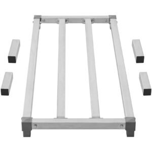 aluminum dunnage rack, 48' x 20' commercial food floor rack, 8' off the floor, 1000 lbs capacity all welded aluminum storage rack, for storage in restaurants, kitchens, garages and vehicles