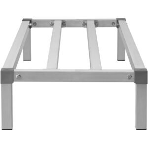 aluminum dunnage rack, 48' x 20' commercial food floor rack, 8' off the floor, 1000 lbs capacity all welded aluminum storage rack, for storage in restaurants, kitchens, garages and vehicles