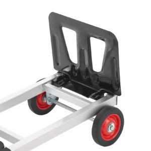 aluminum folding hand truck, 2 in 1 design 400 lbs capacity, heavy duty industrial collapsible cart, dolly cart with rubber wheels for transport and moving in warehouse, supermarket, garden