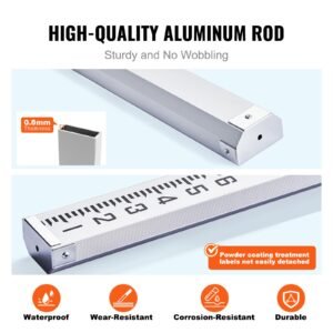 aluminum grade rod, 14 feet/10ths 6 sections telescopic measuring rod,double sided scale 1/10 ft leveling rod stick,aluminum alloy survey rod w/ bubble level&carrying bag for houses,walls,floors