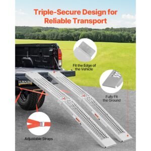aluminum ramps, 1000 lbs, 2pcs heavy duty ramps with wider ramp surface, universal stable loading ramp with handles, fit for atv, utv, motorcycle, electric bicycle, etc.