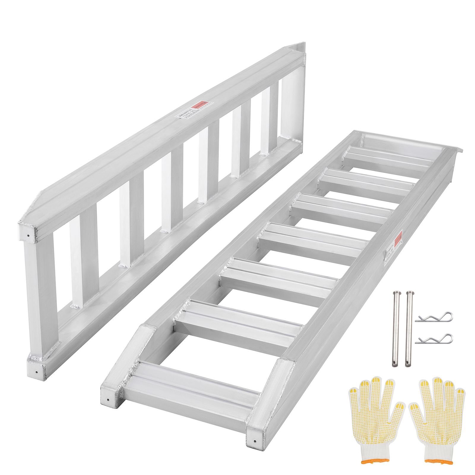 aluminum ramps, 8810 lbs, heavy duty ramps with top hook attaching end, universal loading ramp for motorcycle, tractor, atv/utv, trucks, lawn mower, 72"l x 15"w, 2pcs
