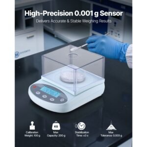 analytical balance 200 g x 0001 g high precision accuracy lab scale 13 units electronic digital analytical balance with glass draft shield and weighing pan for laboratory jewelry pharmacy 1.jpg