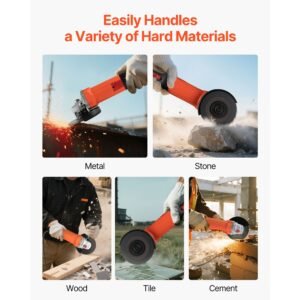 angle grinder, 5" electric grinder power tool, 10amps 10000rpm high speed corded angle grinders with 230° adjustable dust guard for metal grinding, cutting, rust removal (disc not included)