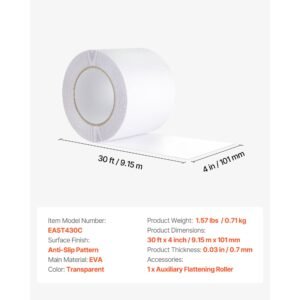 anti slip tape, 30 ft x 4 inch transparent non slip grip tape for indoor & outdoor use, ultra clear non skid traction treads for bathrooms boats stairs pools, safe & comfortable for bare feet