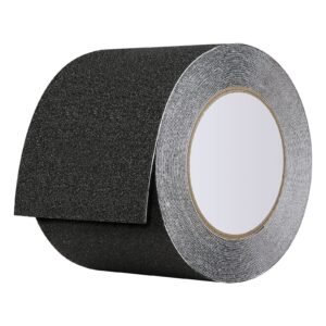 anti slip tape, 35 ft x 4 inch non slip grip tape for stairs steps, 80 grit aluminum oxide high traction non skid stair treads with strong adhesive backing, suitable for indoor & outdoor use
